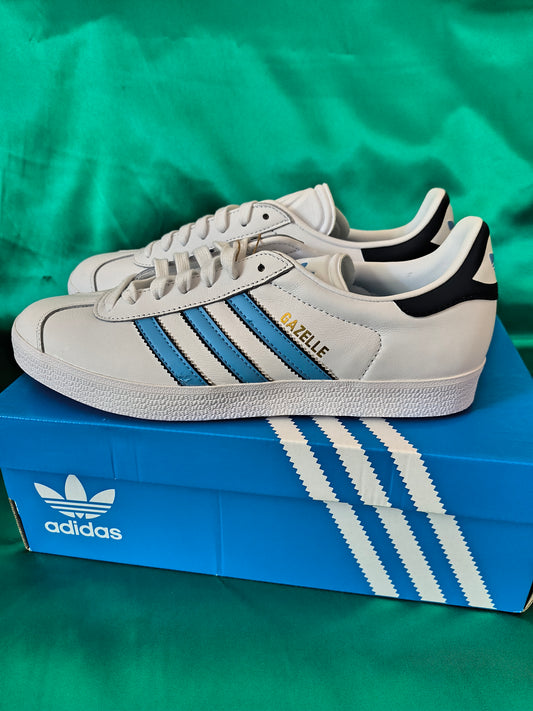 Adidas Gazelle " White Blue Burst" size 8.5