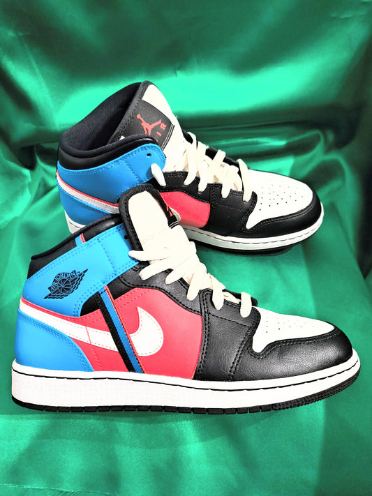 Air Jordan 1 Mid "Tri-Color Ribbons" Size 7y