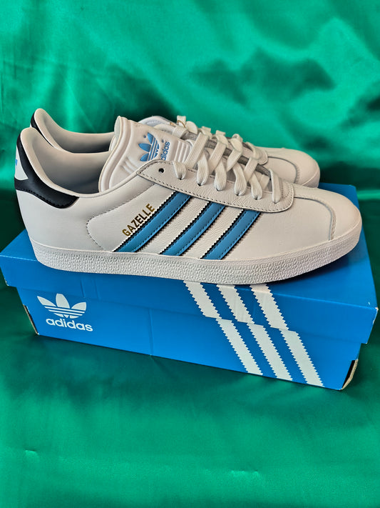 Adidas Gazelle " White Blue Burst" size 8.5